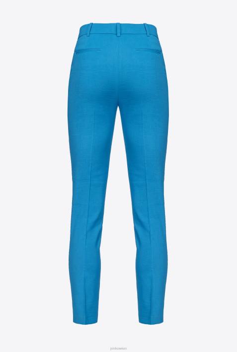 Freizeithosen | Pinko Regisseur blau Zigarettenhose aus Stretch-LeinenZ4ZP693