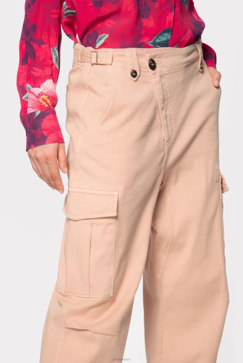 Freizeithosen | Pinko Rugby-Beige Cargohose mit diagonalem VerschlussZ4ZP709