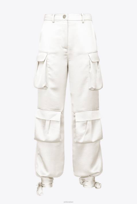Freizeithosen | Pinko Schneewittchen Cargohose aus SatinZ4ZP764