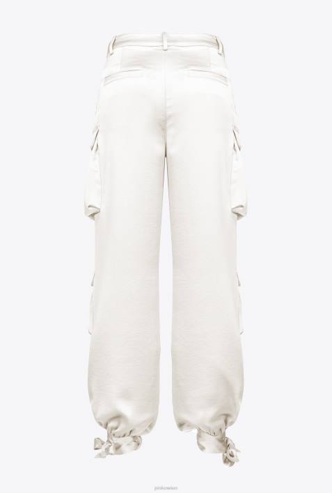 Freizeithosen | Pinko Schneewittchen Cargohose aus SatinZ4ZP764