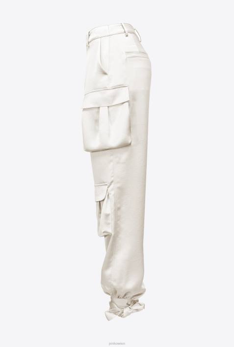 Freizeithosen | Pinko Schneewittchen Cargohose aus SatinZ4ZP764
