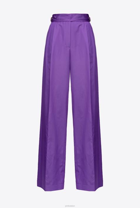Freizeithosen | Pinko Stolz lila Palazzo-Hose mit HüftgurtenZ4ZP727