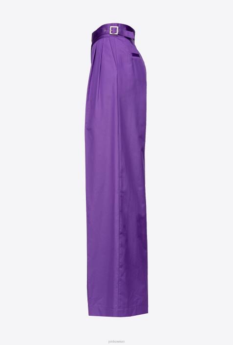 Freizeithosen | Pinko Stolz lila Palazzo-Hose mit HüftgurtenZ4ZP727