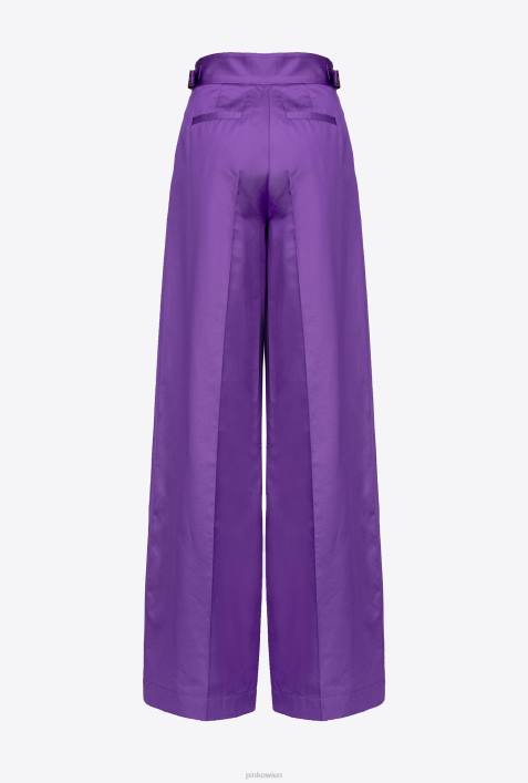 Freizeithosen | Pinko Stolz lila Palazzo-Hose mit HüftgurtenZ4ZP727