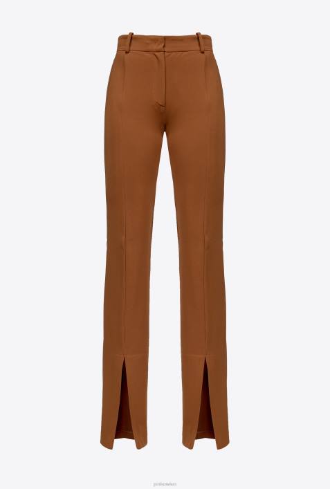 Freizeithosen | Pinko braun - Dackel Hose mit SchlitzZ4ZP774