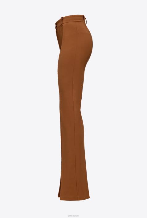 Freizeithosen | Pinko braun - Dackel Hose mit SchlitzZ4ZP774