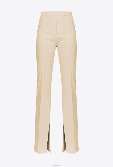 Freizeithosen | Pinko gefrostetes Mandelbeige Hose mit SchlitzsaumZ4ZP729