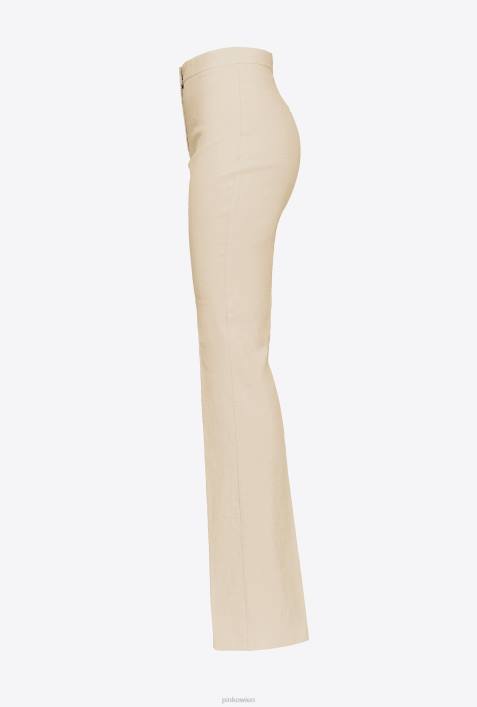 Freizeithosen | Pinko gefrostetes Mandelbeige Hose mit SchlitzsaumZ4ZP729