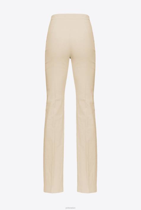Freizeithosen | Pinko gefrostetes Mandelbeige Hose mit SchlitzsaumZ4ZP729
