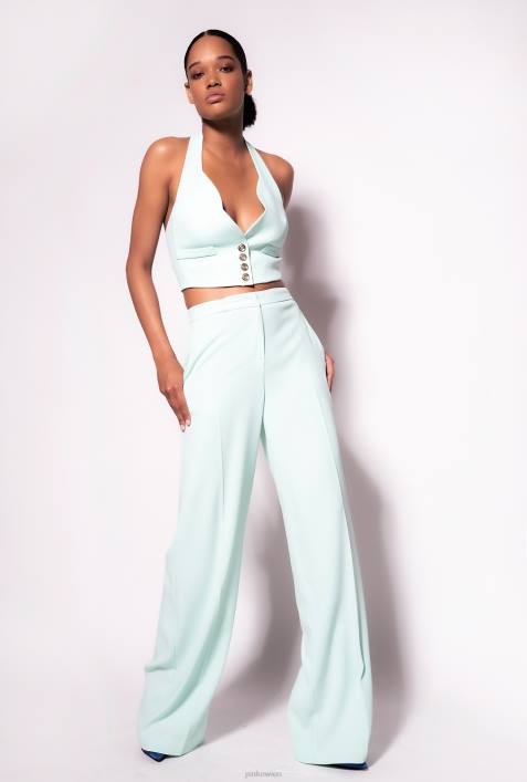 Freizeithosen | Pinko hellblaues Glas Stretchhose mit weitem BeinZ4ZP668