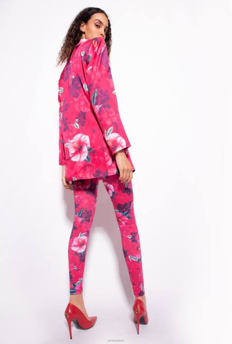 Freizeithosen | Pinko multi. Fuchsia/Rosa Leggings mit Hibiskus-PrintZ4ZP685