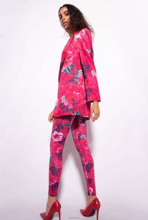 Freizeithosen | Pinko multi. Fuchsia/Rosa Leggings mit Hibiskus-PrintZ4ZP685