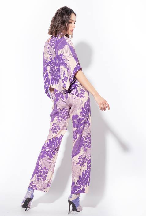 Freizeithosen | Pinko nackt/lila Hose mit tropischem PrintZ4ZP654