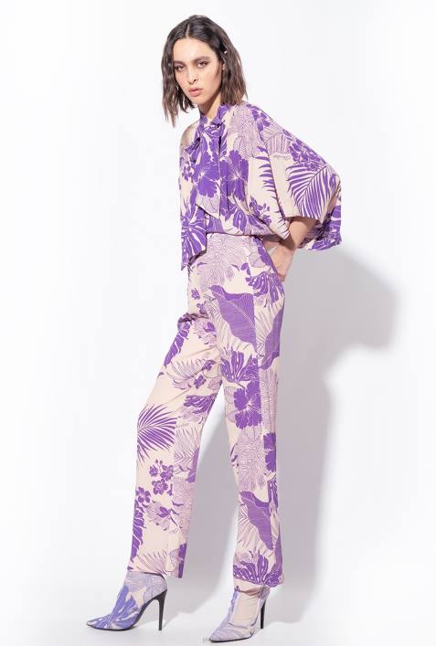 Freizeithosen | Pinko nackt/lila Hose mit tropischem PrintZ4ZP654