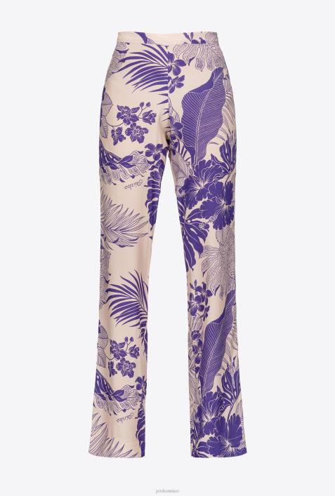 Freizeithosen | Pinko nackt/lila Hose mit tropischem PrintZ4ZP654