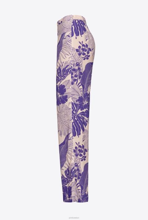 Freizeithosen | Pinko nackt/lila Hose mit tropischem PrintZ4ZP654