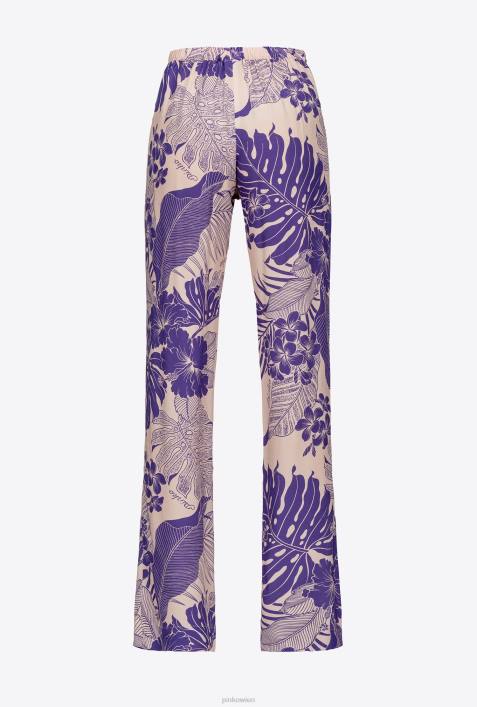 Freizeithosen | Pinko nackt/lila Hose mit tropischem PrintZ4ZP654