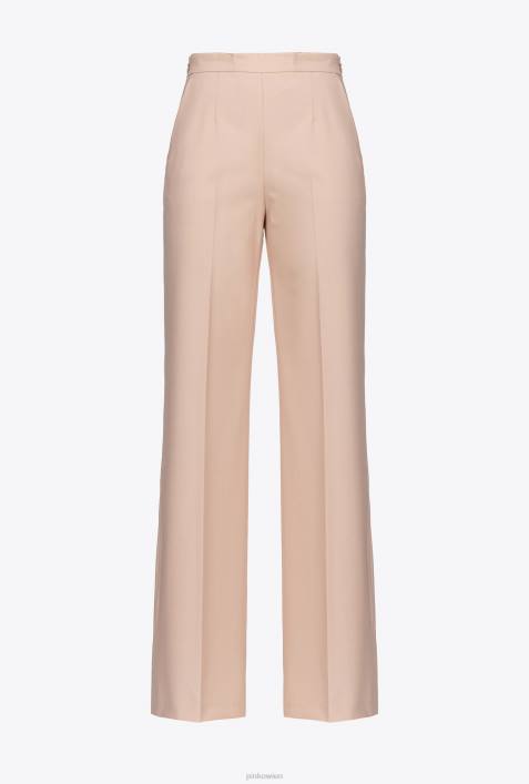 Freizeithosen | Pinko nackt - rosa Wollhose mit weitem BeinZ4ZP695
