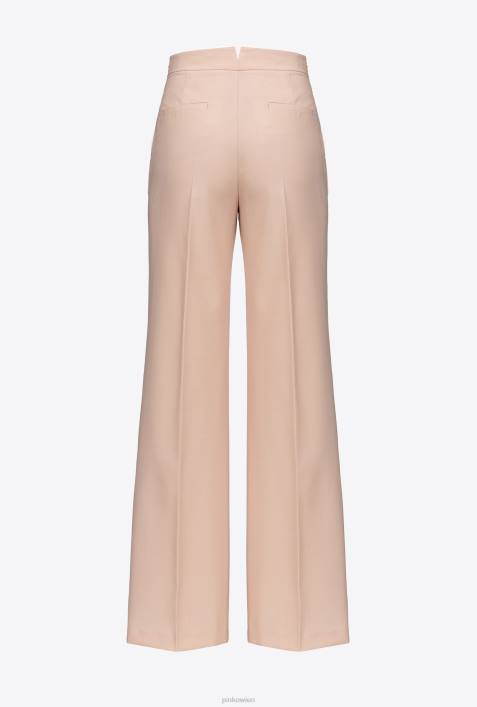 Freizeithosen | Pinko nackt - rosa Wollhose mit weitem BeinZ4ZP695