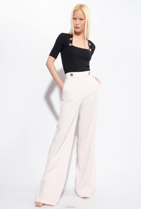 Freizeithosen | Pinko wolkenrosa Hose mit goldenen KnöpfenZ4ZP660