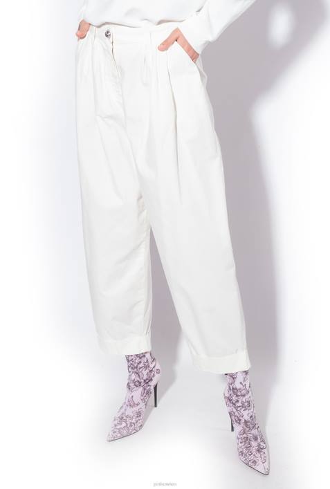 Freizeithosen | Pinko wolkenweiß Hose aus Baumwoll-MusselinZ4ZP708