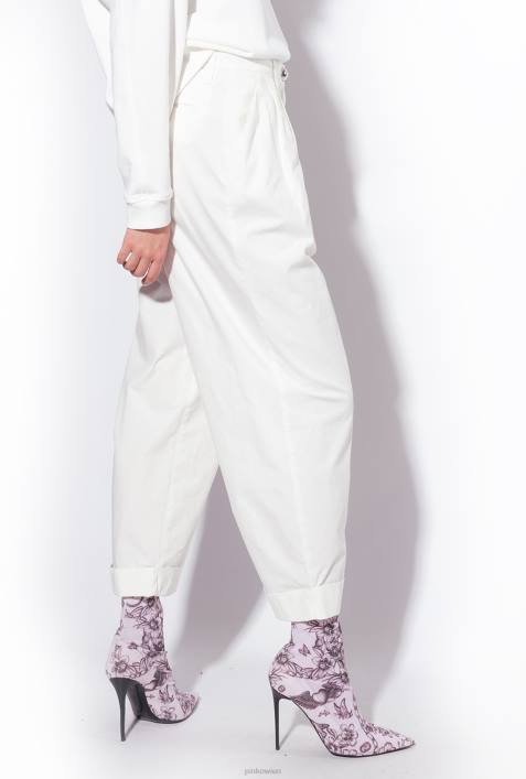 Freizeithosen | Pinko wolkenweiß Hose aus Baumwoll-MusselinZ4ZP708