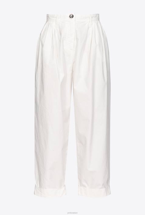 Freizeithosen | Pinko wolkenweiß Hose aus Baumwoll-MusselinZ4ZP708