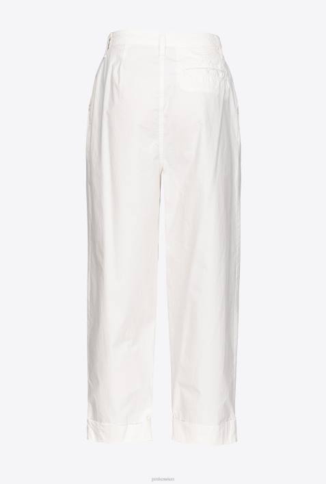 Freizeithosen | Pinko wolkenweiß Hose aus Baumwoll-MusselinZ4ZP708