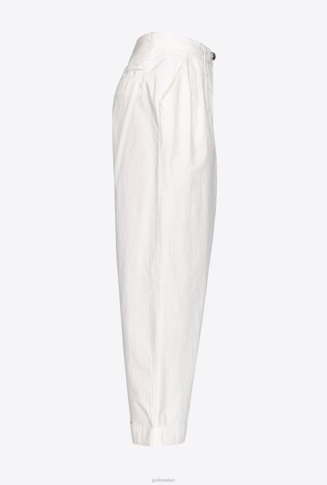 Freizeithosen | Pinko wolkenweiß Hose aus Baumwoll-MusselinZ4ZP708