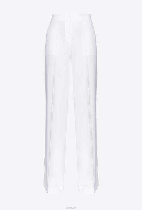 Freizeithosen | Pinko wolkenweiß Stretchhose mit weitem BeinZ4ZP670