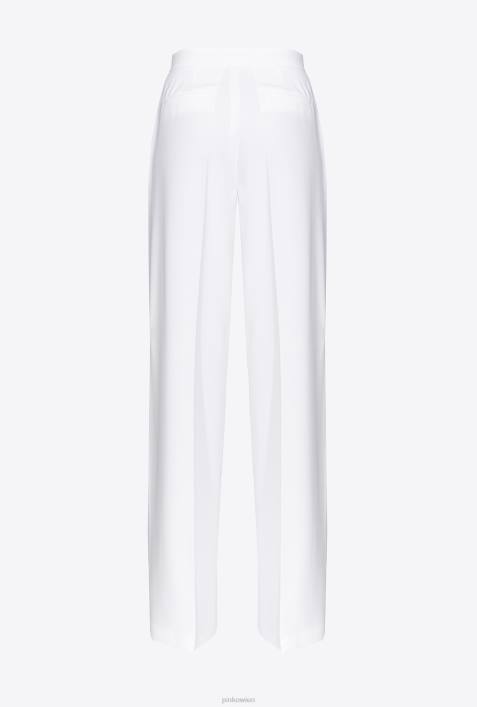 Freizeithosen | Pinko wolkenweiß Stretchhose mit weitem BeinZ4ZP670