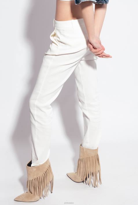 Freizeithosen | Pinko wolkenweiß Zigarettenhose aus Stretch-LeinenZ4ZP692