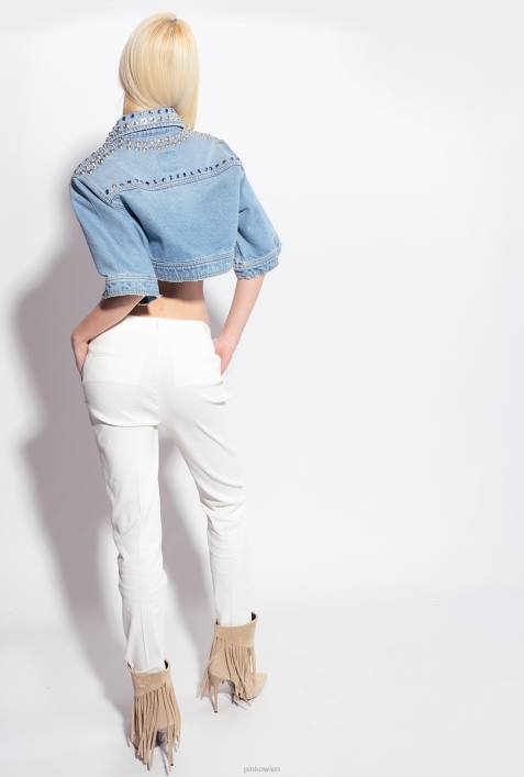Freizeithosen | Pinko wolkenweiß Zigarettenhose aus Stretch-LeinenZ4ZP692