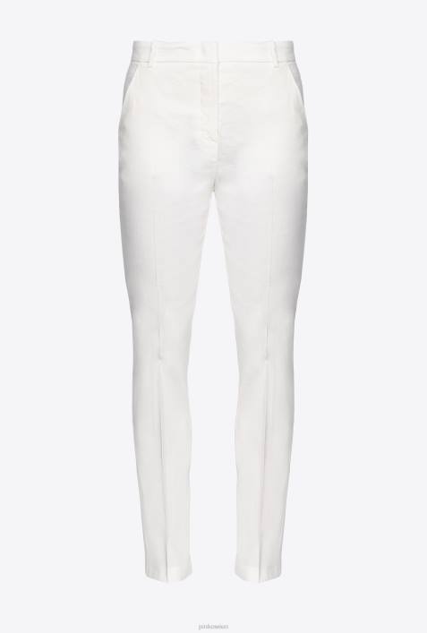 Freizeithosen | Pinko wolkenweiß Zigarettenhose aus Stretch-LeinenZ4ZP692