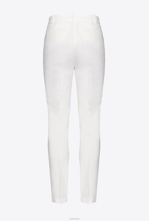 Freizeithosen | Pinko wolkenweiß Zigarettenhose aus Stretch-LeinenZ4ZP692