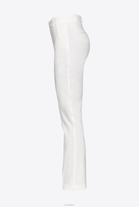 Freizeithosen | Pinko wolkenweiß Zigarettenhose aus Stretch-LeinenZ4ZP692