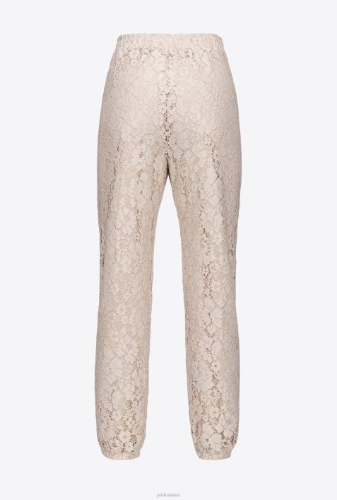 Joggingbekleidung und Leggings | Pinko beige/silber laminierte JogginghoseZ4ZP753