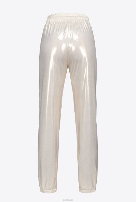 Joggingbekleidung und Leggings | Pinko gold/weiß Jogginghose aus MetallZ4ZP719