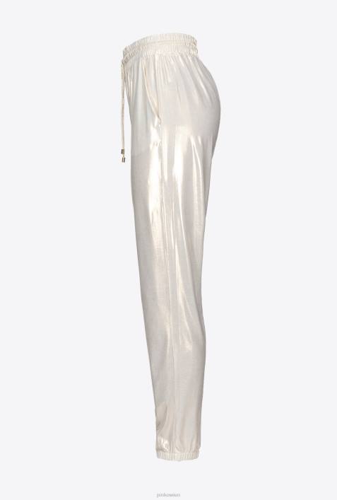 Joggingbekleidung und Leggings | Pinko gold/weiß Jogginghose aus MetallZ4ZP719