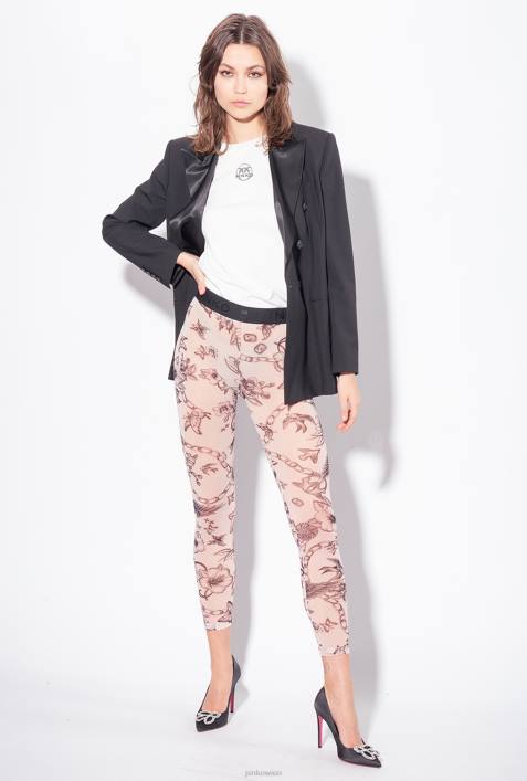 Joggingbekleidung und Leggings | Pinko nackt/schwarz Leggings mit Tattoo-PrintZ4ZP711