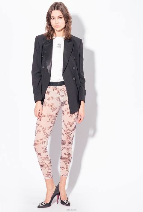 Joggingbekleidung und Leggings | Pinko nackt/schwarz Leggings mit Tattoo-PrintZ4ZP711