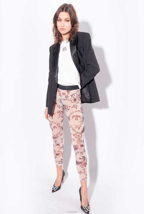 Joggingbekleidung und Leggings | Pinko nackt/schwarz Leggings mit Tattoo-PrintZ4ZP711