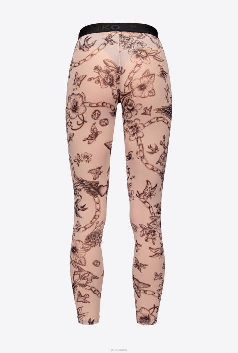 Joggingbekleidung und Leggings | Pinko nackt/schwarz Leggings mit Tattoo-PrintZ4ZP711
