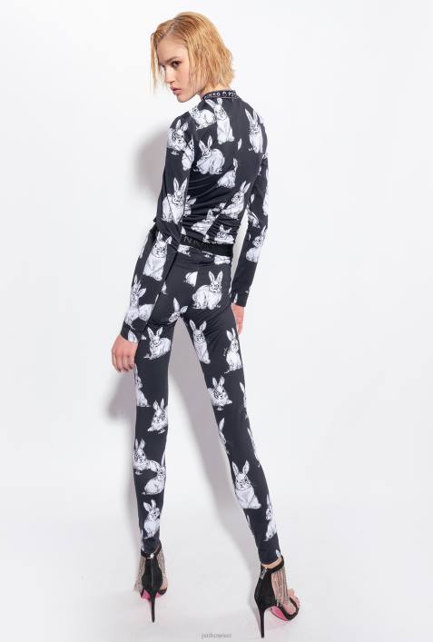 Joggingbekleidung und Leggings | Pinko schwarz/grau/weiß Kaninchen-LeggingsZ4ZP772