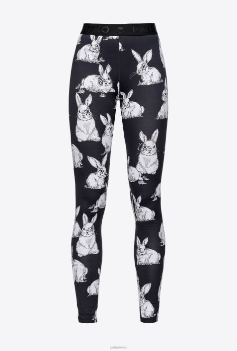 Joggingbekleidung und Leggings | Pinko schwarz/grau/weiß Kaninchen-LeggingsZ4ZP772