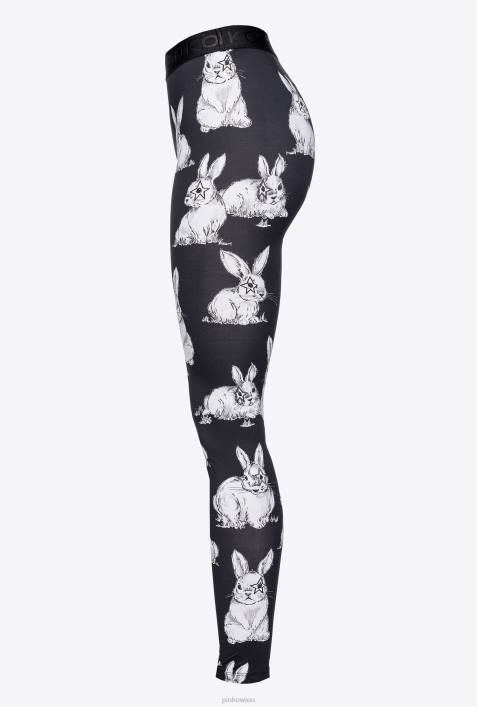 Joggingbekleidung und Leggings | Pinko schwarz/grau/weiß Kaninchen-LeggingsZ4ZP772