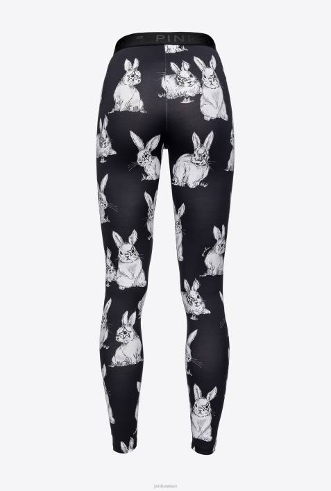 Joggingbekleidung und Leggings | Pinko schwarz/grau/weiß Kaninchen-LeggingsZ4ZP772