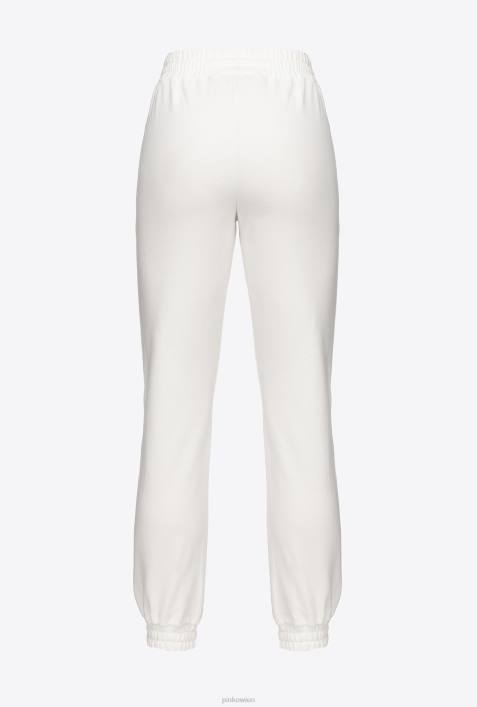 Joggingbekleidung und Leggings | Pinko seidenweiß Jogginghose mit Logo-PrintZ4ZP716