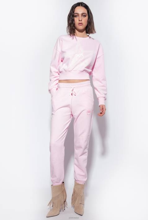 Joggingbekleidung und Leggings | Pinko staubiges Flieder Jogginghose mit Logo-PrintZ4ZP717