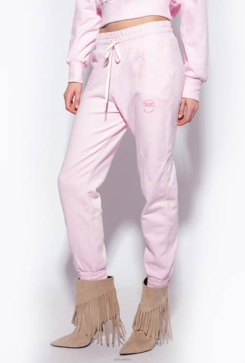 Joggingbekleidung und Leggings | Pinko staubiges Flieder Jogginghose mit Logo-PrintZ4ZP717
